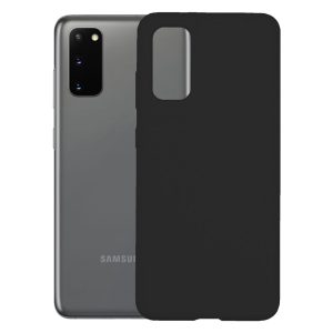 Husa protectie, interior de catifea, compatibila cu Samsung Galaxy S20, FONIX BloomShield, silicon, margini ridicate, slim, Negru