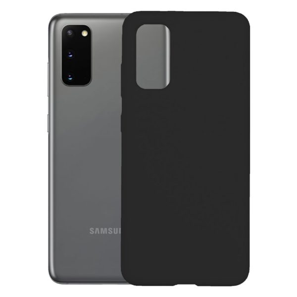 Husa protectie, interior de catifea, compatibila cu Samsung Galaxy S20 Plus, FONIX BloomShield, silicon, margini ridicate, slim, Negru