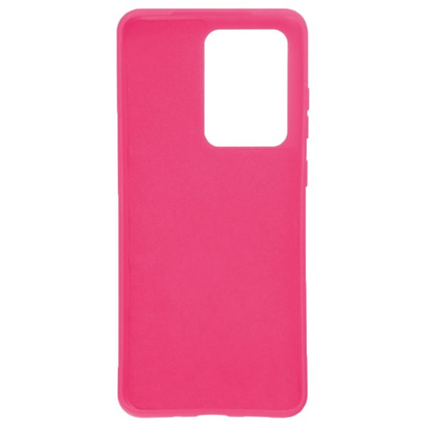 Husa protectie, interior de catifea, compatibila cu Samsung Galaxy S20 Ultra, FONIX BloomShield, silicon, margini ridicate, slim, Roz neon3