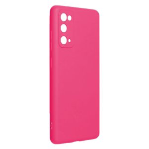 Husa protectie, interior de catifea, compatibila cu Samsung Galaxy S20 FE, FONIX BloomShield, silicon, margini ridicate, slim, Roz neon