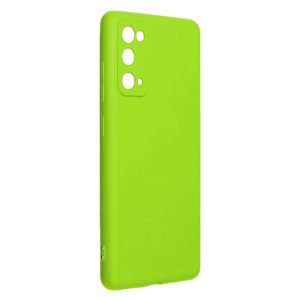 Husa protectie, interior de catifea, compatibila cu Samsung Galaxy S20 FE, FONIX BloomShield, silicon, margini ridicate, slim, Verde neon