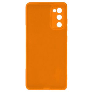 Husa protectie, interior de catifea, compatibila cu Samsung Galaxy S20 FE, FONIX BloomShield, silicon, margini ridicate, slim, Portocaliu neon3