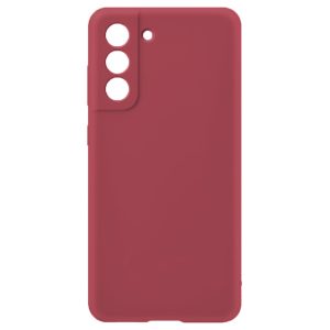 Husa protectie, interior de catifea, compatibila cu Samsung Galaxy S21, FONIX BloomShield, silicon, margini ridicate, slim, Visiniu2