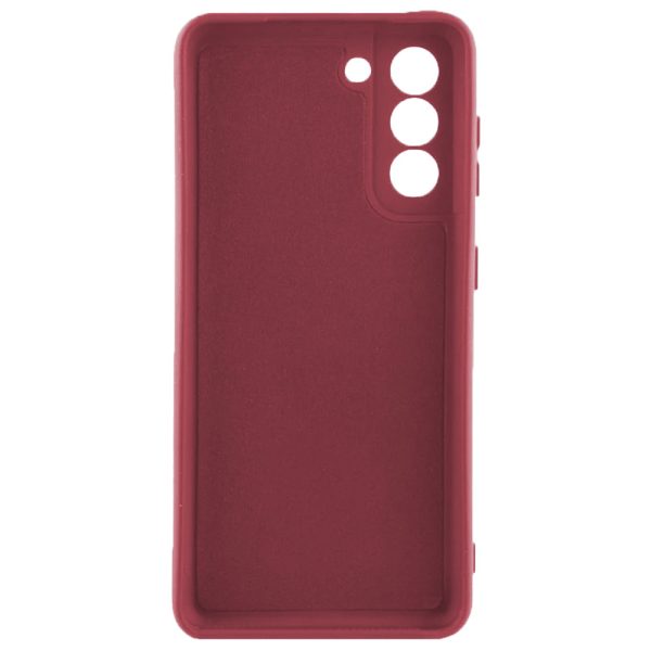 Husa protectie, interior de catifea, compatibila cu Samsung Galaxy S21, FONIX BloomShield, silicon, margini ridicate, slim, Visiniu3