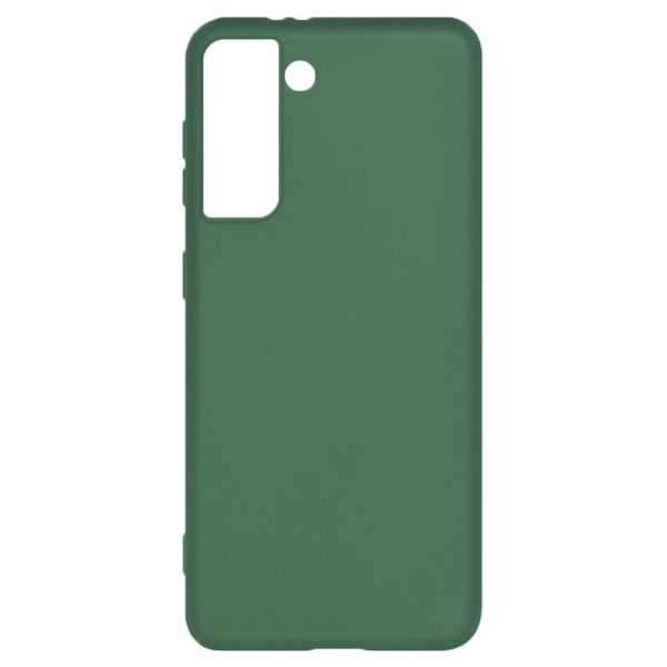 Husa protectie, interior de catifea, compatibila cu Samsung Galaxy S21, FONIX BloomShield, silicon, margini ridicate, slim, Verde inchis2