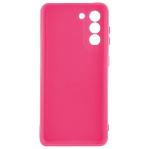 Husa protectie, interior de catifea, compatibila cu Samsung Galaxy S21, FONIX BloomShield, silicon, margini ridicate, slim, Roz neon3