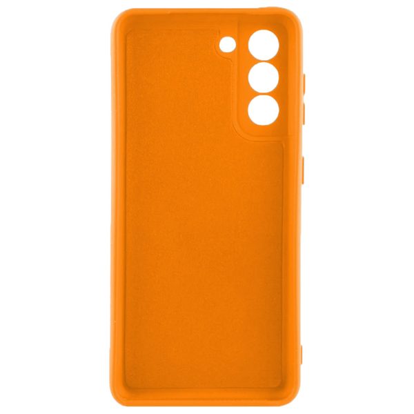 Husa protectie, interior de catifea, compatibila cu Samsung Galaxy S21, FONIX BloomShield, silicon, margini ridicate, slim, Portocaliu neon3