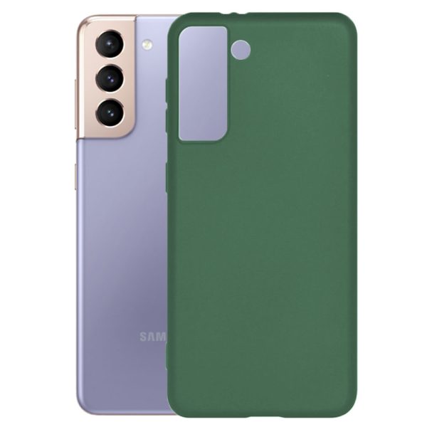 Husa protectie, interior de catifea, compatibila cu Samsung Galaxy S21 Plus, FONIX BloomShield, silicon, margini ridicate, slim, Verde inchis