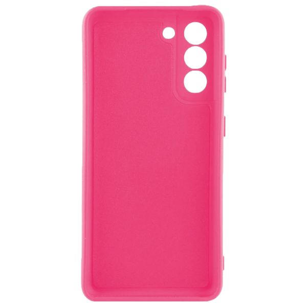 Husa protectie, interior de catifea, compatibila cu Samsung Galaxy S21 FE, FONIX BloomShield, silicon, margini ridicate, slim, Roz neon3