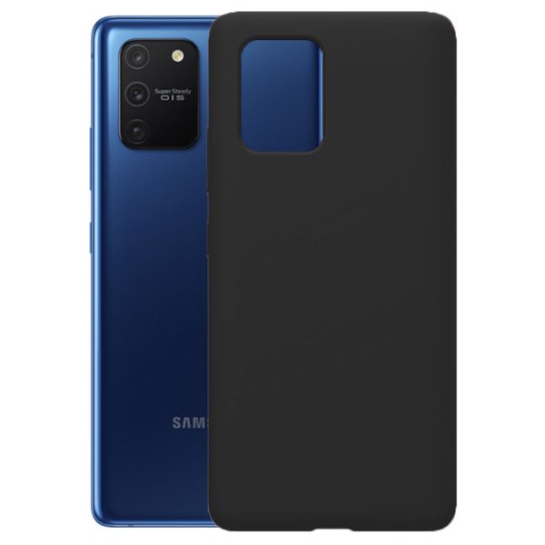 Husa protectie, interior de catifea, compatibila cu Samsung Galaxy S10 Lite, FONIX BloomShield, silicon, margini ridicate, slim, Negru