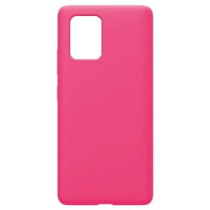 Husa protectie, interior de catifea, compatibila cu Samsung Galaxy S10 Lite, FONIX BloomShield, silicon, margini ridicate, slim, Roz neon3