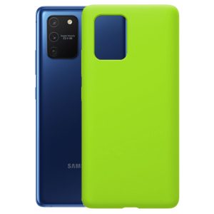 Husa protectie, interior de catifea, compatibila cu Samsung Galaxy S10 Lite, FONIX BloomShield, silicon, margini ridicate, slim, Verde neon