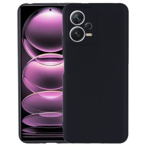 Husa protectie, interior de catifea, compatibila cu Xiaomi Redmi Note 12 5G / Poco X5, FONIX BloomShield, silicon, margini ridicate, slim, Negru