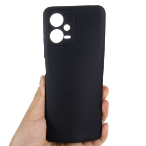 Husa protectie, interior de catifea, compatibila cu Xiaomi Redmi Note 12 5G / Poco X5, FONIX BloomShield, silicon, margini ridicate, slim, Negru3