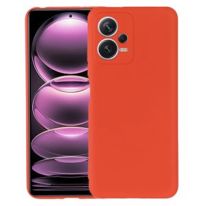 Husa protectie, interior de catifea, compatibila cu Xiaomi Redmi Note 12 5G / Poco X5, FONIX BloomShield, silicon, margini ridicate, slim, Rosu