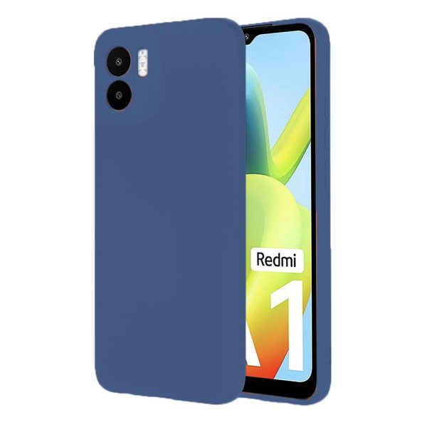 Husa protectie, interior de catifea, compatibila cu Xiaomi Redmi A1, FONIX BloomShield, silicon, margini ridicate, slim, Albastru inchis