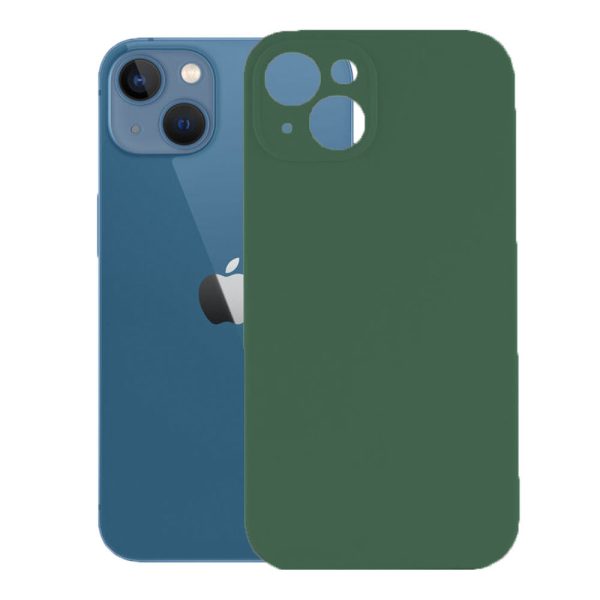 Husa protectie, interior de catifea, compatibila cu Apple iPhone 14, FONIX BloomShield, silicon, margini ridicate, slim, Verde inchis