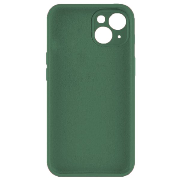 Husa protectie, interior de catifea, compatibila cu Apple iPhone 14, FONIX BloomShield, silicon, margini ridicate, slim, Verde inchis2