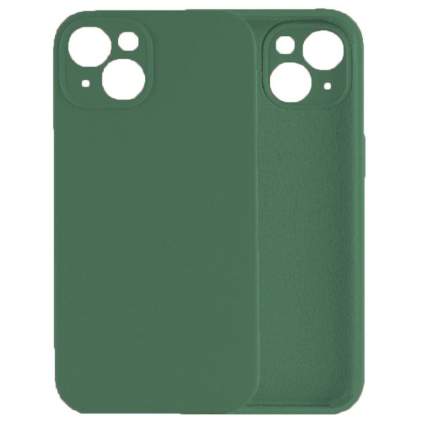 Husa protectie, interior de catifea, compatibila cu Apple iPhone 14, FONIX BloomShield, silicon, margini ridicate, slim, Verde inchis4