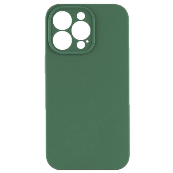 Husa protectie, interior de catifea, compatibila cu Apple iPhone 14 Pro, FONIX BloomShield, silicon, margini ridicate, slim, Verde inchis3