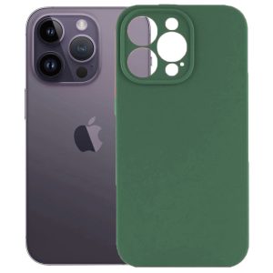 Husa protectie, interior de catifea, compatibila cu Apple iPhone 14 Pro Max, FONIX BloomShield, silicon, margini ridicate, slim, Verde inchis