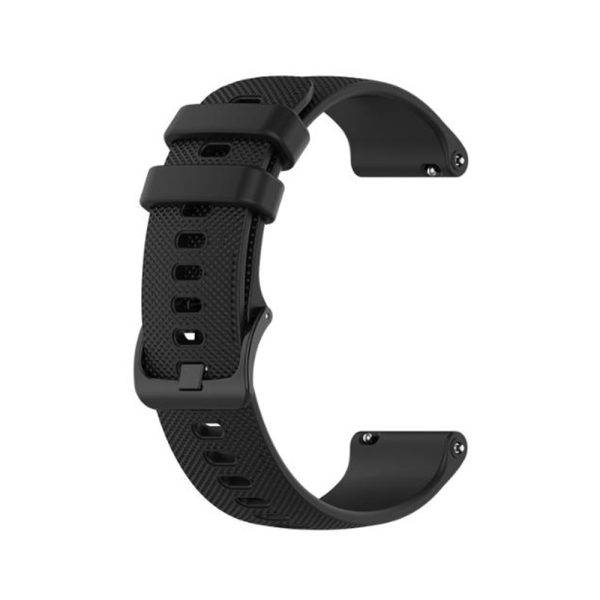 Curea de silicon compatibila cu Samsung Galaxy Watch 4 44 mm, Fonix Dot Design, Mata, Fina, Comfortabila, Durabila, Atasare slide-in / slide-out, 20 mm, Negru