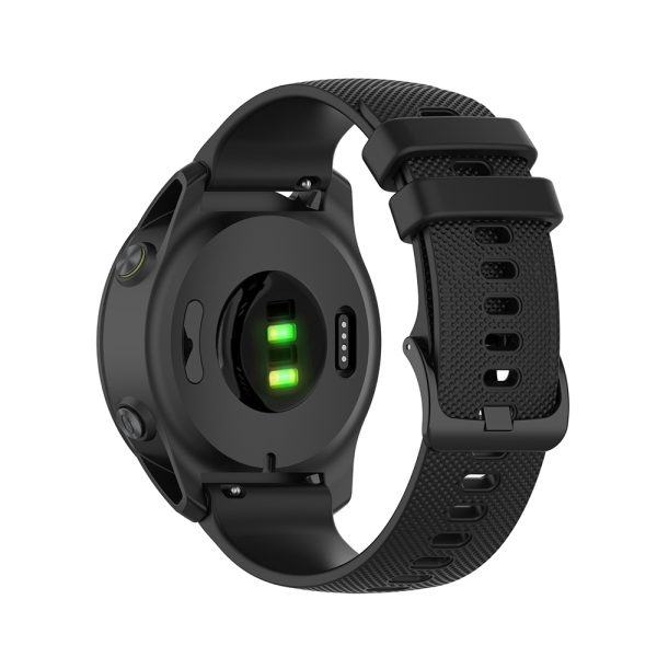 Curea de silicon compatibila cu Samsung Galaxy Watch 4 44 mm, Fonix Dot Design, Mata, Fina, Comfortabila, Durabila, Atasare slide-in / slide-out, 20 mm, Negru - 4