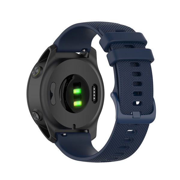 Curea de silicon compatibila cu Samsung Galaxy Watch 4 40 mm, Fonix Dot Design, Mata, Fina, Comfortabila, Durabila, Atasare slide-in / slide-out, 20 mm, Albastru inchis - 3