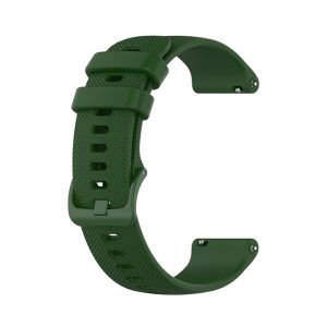 Curea de silicon compatibila cu Samsung Galaxy Watch 4 40 mm, Fonix Dot Design, Mata, Fina, Comfortabila, Durabila, Atasare slide-in / slide-out, 20 mm, Verde Inchis