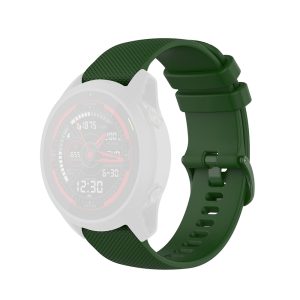 Curea de silicon compatibila cu Samsung Galaxy Watch 4 40 mm, Fonix Dot Design, Mata, Fina, Comfortabila, Durabila, Atasare slide-in / slide-out, 20 mm, Verde Inchis - 3