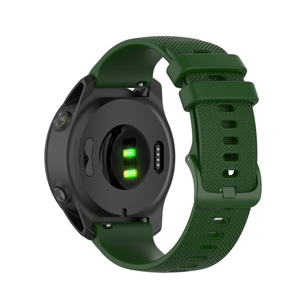 Curea de silicon compatibila cu Samsung Galaxy Watch 4 Clasic 42 mm, Fonix Dot Design, Mata, Fina, Comfortabila, Durabila, Atasare slide-in / slide-out, 20 mm, Verde inchis - 4