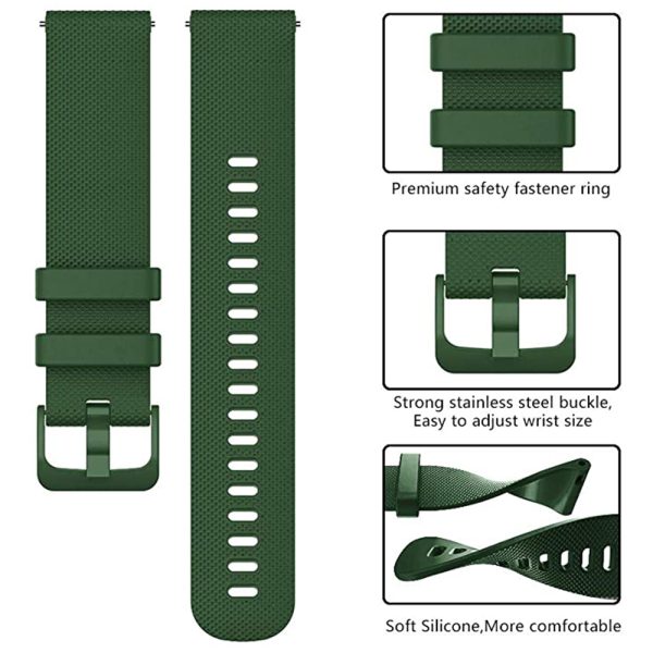 Curea de silicon compatibila cu Samsung Galaxy Watch 4 Clasic 42 mm, Fonix Dot Design, Mata, Fina, Comfortabila, Durabila, Atasare slide-in / slide-out, 20 mm, Verde inchis - 5