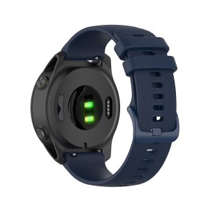 Curea de silicon compatibila cu Samsung Galaxy Watch Active, Fonix Dot Design, Mata, Fina, Comfortabila, Durabila, Atasare slide-in / slide-out, 20 mm, Albastru Inchis - 3