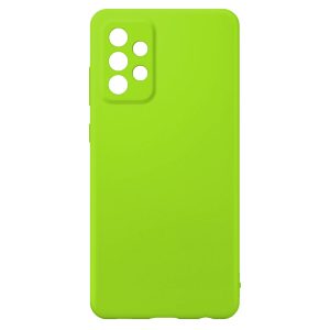 Husa protectie, interior de catifea, compatibila cu Samsung Galaxy A72, FONIX BloomShield, silicon, margini ridicate, slim, Verde neon