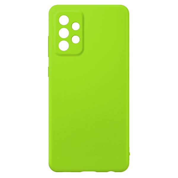 Husa protectie, interior de catifea, compatibila cu Samsung Galaxy A72, FONIX BloomShield, silicon, margini ridicate, slim, Verde neon