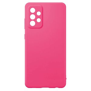 Husa protectie, interior de catifea, compatibila cu Samsung Galaxy A53, FONIX BloomShield, silicon, margini ridicate, slim, Roz neon