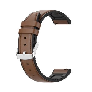 Curea compatibila cu Samsung Galaxy Watch 4 Clasic 42 mm, Fonix Eco Skin, Design premium, Minimalist, Cusaturi fine, Comfortabila, Durabila, Atasare slide-in / slide-out, 20 mm latime, Maro