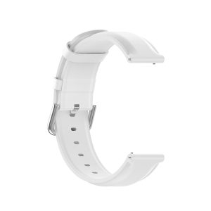 Curea compatibila cu Samsung Galaxy Watch Active, Fonix Eco Skin, Design premium, Minimalist, Cusaturi fine, Comfortabila, Durabila, Atasare slide-in / slide-out, 20 mm latime, Alb - 2