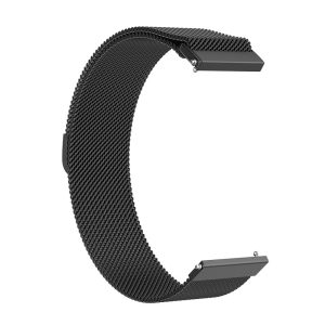 Curea compatibila cu Samsung Galaxy Watch 4 Clasic 46 mm, Fonix Braided Steel, Milanese Loop, Metalica, Comfortabila, Durabila, Atasare slide-in / slide-out, 22 mm latime, Negru