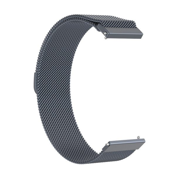 Curea compatibila cu Samsung Galaxy Watch 4 40 mm, Fonix Braided Steel, Milanese Loop, Metalica, Comfortabila, Durabila, Atasare slide-in / slide-out, 20 mm latime, Albastru - 2