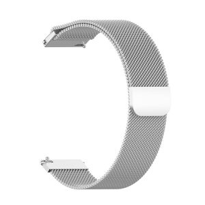 Curea compatibila cu Samsung Galaxy Watch 4 40 mm, Fonix Braided Steel, Milanese Loop, Metalica, Comfortabila, Durabila, Atasare slide-in / slide-out, 20 mm latime, Argintiu