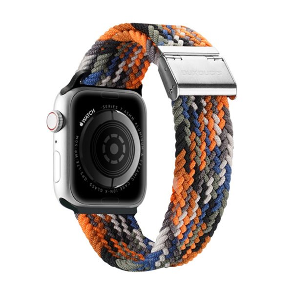 Curea compatibila cu Apple Watch SE 40 mm, Fonix Stripes, Textil elastic, Respirabil, Comfortabila, Inchidere cu catarama, Atasare simpla, Fixa, Multicolor - 2