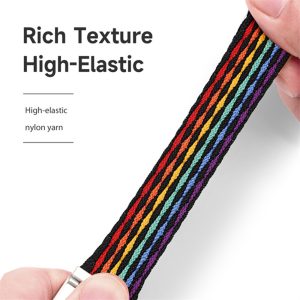 Curea compatibila cu Huawei GT 2 Pro 46 mm, Fonix Stripes, Textil elastic, Respirabil, Comfortabila, Inchidere cu catarama, Atasare simpla, Fixa, Multicolor - 4