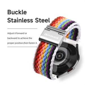 Curea compatibila cu Huawei GT 2 Pro 46 mm, Fonix Stripes, Textil elastic, Respirabil, Comfortabila, Inchidere cu catarama, Atasare simpla, Fixa, Multicolor - 5