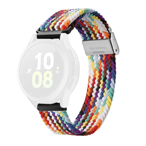 Curea Fonix Rainbow Huawei GT 2e 46 mm, Textil elastic, Respirabil, Comfortabila, Inchidere cu catarama, Atasare simpla, Fixa, Multicolor