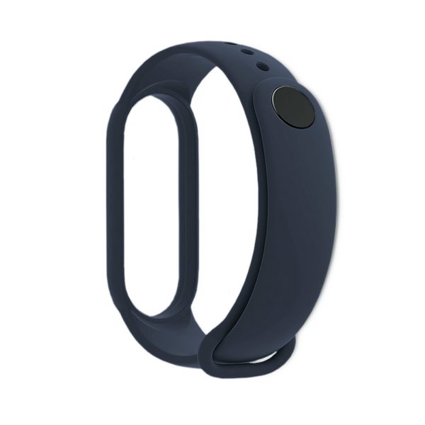 Curea de silicon compatibila cu Xiaomi Mi Band 5 / 5 NFC, Fonix Soft Touch, Design unicolor, Mata, Fina, Comfortabila, Durabila, Atasare slide-in / slide-out, Albastru - 2