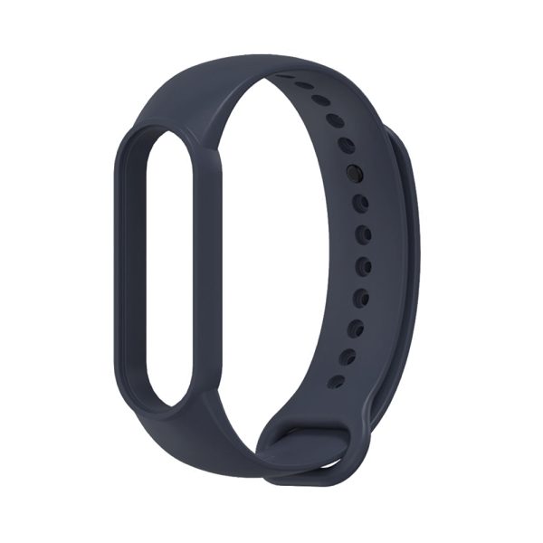 Curea de silicon compatibila cu Xiaomi Mi Band 5 / 5 NFC, Fonix Soft Touch, Design unicolor, Mata, Fina, Comfortabila, Durabila, Atasare slide-in / slide-out, Albastru - 3