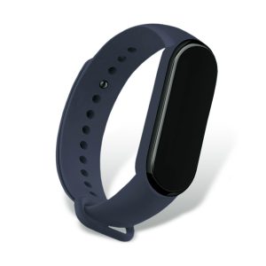 Curea de silicon compatibila cu Xiaomi Mi Band 5 / 5 NFC, Fonix Soft Touch, Design unicolor, Mata, Fina, Comfortabila, Durabila, Atasare slide-in / slide-out, Albastru - 4