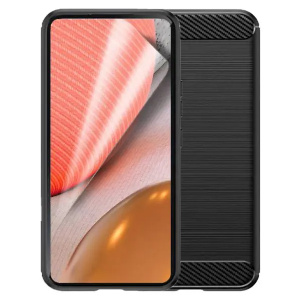 Set protectie 360, Husa Fonix Carbon si Folie ecran silicon pentru Xiaomi X5 Pro, Antisoc, Protectie fata, spate, laterale, Acoperire completa, Flexibila, Negru