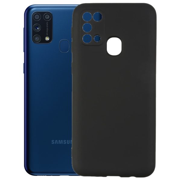 Husa protectie, interior de catifea, compatibila cu Samsung Galaxy M31, FONIX BloomShield, silicon, margini ridicate, slim, Negru